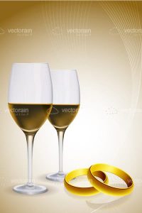 Wine glass with gold